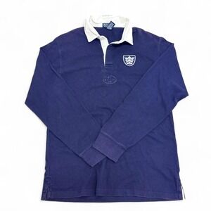 Vintage Polo Ralph Lauren Bleecker Rugby Long Sleeve Polo Navy XL